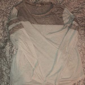 Cream and light brown shirt